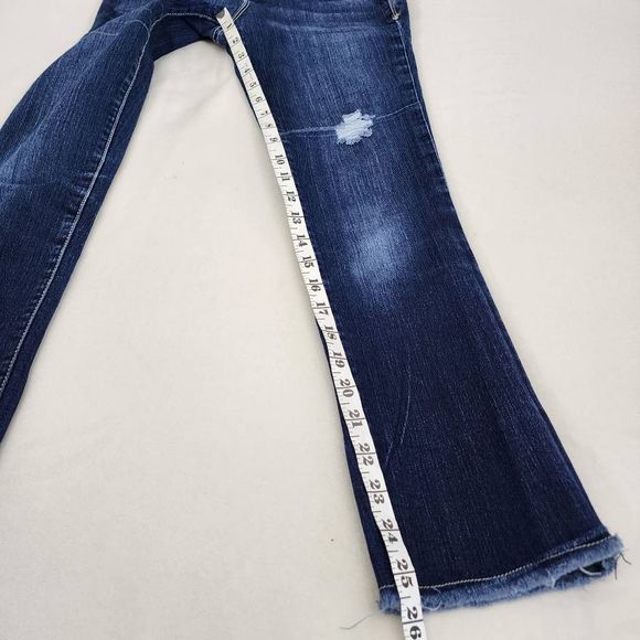 2.1 Denim Skinny Distressed Dark Washed Blue Jeans Women's Size 24 - Picture 9 of 9